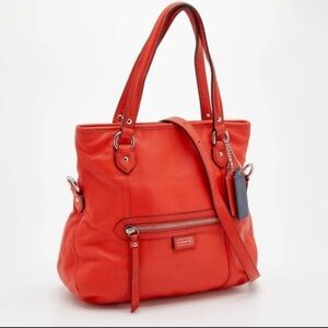 COACH "Daisy Spectator" bag in Coral with matching wallet